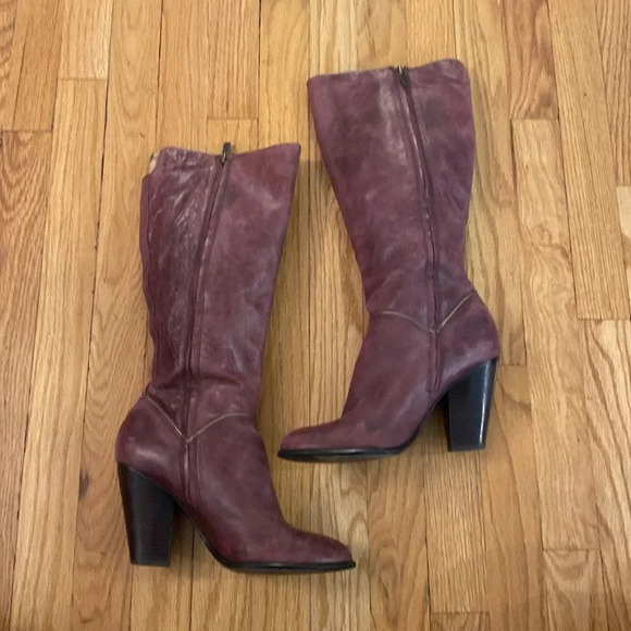 Frye sz 8 Betty Inside Zip purple soft super leather great pre owned condition - Picture 2 of 9